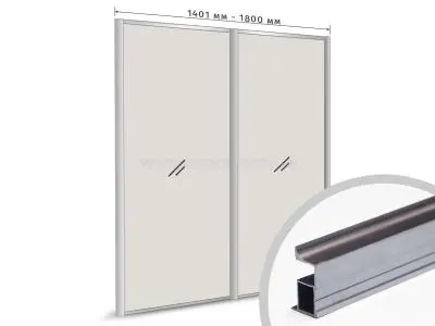 Комплекты профиля серии SLIM, FIT комплект профиля-купе fit на 2 двери (ширина шкафа 1401-1800 мм), графит браш