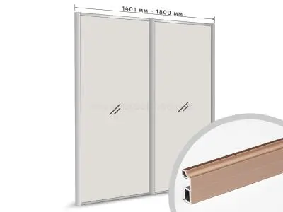 Комплекты ламинированного профиля компл. профиля-купе slim оптима на 2 двери (ширина шкафа 1401-1800 мм), виски зернистый