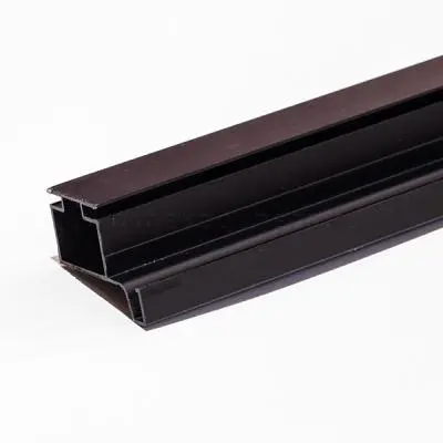 Черный браш профиль вертикальный промежуточный l-образный 5000 мм, черный браш, для плиты 18 мм
