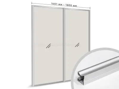 Комплекты анодированного профиля компл. профиля-купе н-образный рамир на 2 двери (ширина шкафа 1401-1800 мм), серебро