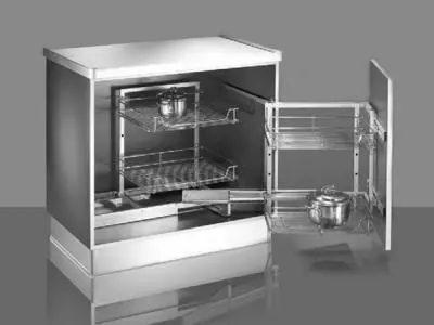 Кухонные корзины, бутылочницы волшебный уголок duetto compagnucci правый, фасад от 400 мм с доводчиком 