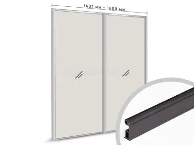 Комплекты анодированного профиля компл. профиля-купе slim оптима на 2 двери (ширина шкафа 1401-1800 мм), черный