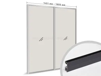 Комплекты ламинированного профиля компл. профиля-купе fit оптима на 2 двери (ширина шкафа 1401-1800 мм), графит зернистый