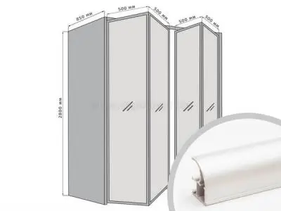 Комплекты складных дверей Raumplus комплект профиля раумплюс s751 для складной двери (2 двери 4 створки), ширина шкафа до 2000 мм, серебро