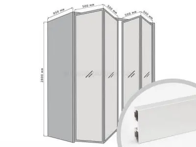 Комплекты складных дверей Raumplus комплект профиля раумплюс s1200 для складной двери (2 двери 4 створки), ширина шкафа до 2000 мм, серебро