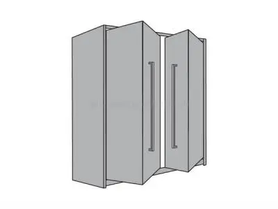 Комплекты складных дверей Hettich комплект фурнитуры wing 77 для 2 дверей (4 створки), ширина до 3м (25кг), без привязки к боковинам