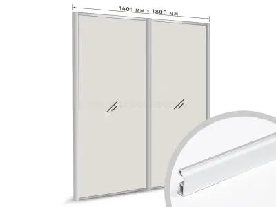 Комплекты анодированного профиля компл. профиля-купе slim оптима на 2 двери (ширина шкафа 1401-1800 мм), серебро
