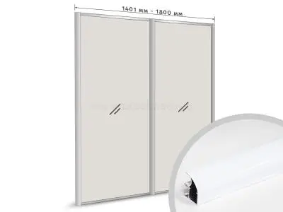 Комплекты ламинированного профиля компл. профиля-купе с-образный рамир на 2 двери (ширина шкафа 1401-1800 мм), белый глянец