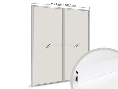 Комплекты ламинированного профиля компл. профиля-купе fit оптима на 2 двери (ширина шкафа 1401-1800 мм), белый глянец