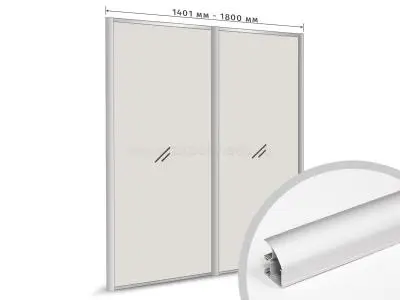 Комплекты анодированного профиля компл. профиля-купе с-образный рамир на 2 двери (ширина шкафа 1401-1800 мм), серебро