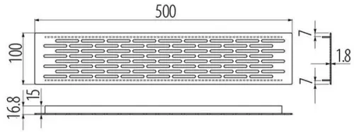 Заглушки для кабель канала, вент.решетки вентиляционная решетка 500*100, стальная 