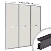 Комплекты профиля серии SLIM, FIT комплект профиля-купе fit на 3 двери (ширина шкафа 1801-2750 мм), чёрный