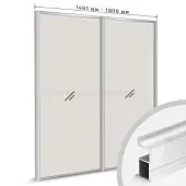 Комплекты профиля серии SLIM, FIT комплект профиля-купе fit на 2 двери (ширина шкафа 1401-1800 мм), матовое серебро