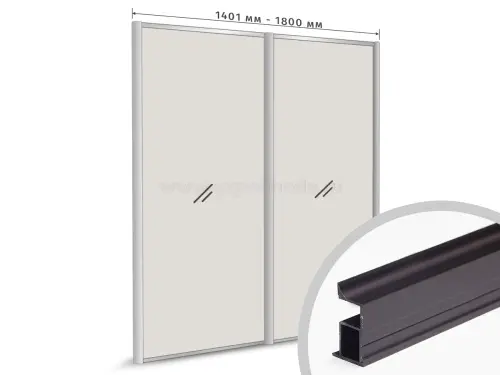 Комплекты профиля серии SLIM, FIT комплект профиля-купе fit на 2 двери (ширина шкафа 1401-1800 мм), чёрный