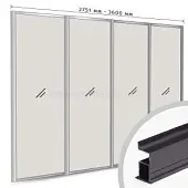 Комплекты профиля серии SLIM, FIT комплект профиля-купе fit на 4 двери (ширина шкафа 2751-3600 мм), чёрный