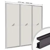 Комплекты профиля серии SLIM, FIT комплект профиля-купе fit на 3 двери (ширина шкафа 2751-3600 мм), чёрный