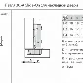 Петли мебельные JET петля мебельная jet 305 накладная 110° slide-on, 48мм, с мп