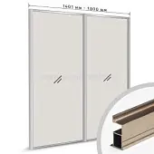 Комплекты профиля серии SLIM, FIT комплект профиля-купе fit на 2 двери (ширина шкафа 1401-1800 мм), шампань браш