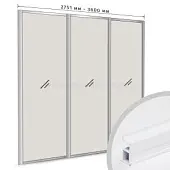 Комплекты профиля серии SLIM, FIT комплект профиля-купе fit на 3 двери (ширина шкафа 2751-3600 мм), белый матовый
