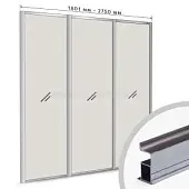 Комплекты профиля серии SLIM, FIT комплект профиля-купе fit на 3 двери (ширина шкафа 2751-3600 мм), графит браш