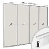 Комплекты профиля серии SLIM, FIT комплект профиля-купе fit на 4 двери (ширина шкафа 2751-3600 мм), матовое серебро