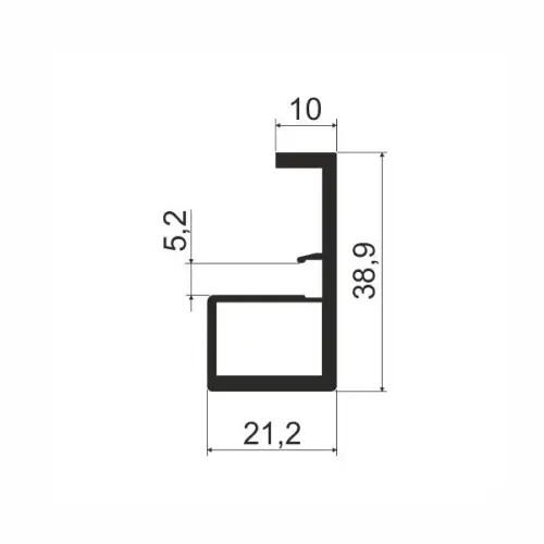 Профиль для стеклянных фасадов ручка-профиль mf 31, 2500мм, латунь