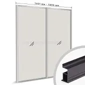 Комплекты профиля серии SLIM, FIT комплект профиля-купе fit на 2 двери (ширина шкафа 1401-1800 мм), чёрный