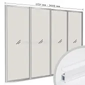 Комплекты профиля серии SLIM, FIT комплект профиля-купе fit на 4 двери (ширина шкафа 2751-3600 мм), белый матовый